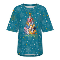 Drop Shoulder Baggy Tee with Fun Christmas Kitties, Unisex, Loungewear, Casual, Fun