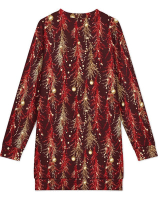 Long Sleeve, Sweatshirt Dress with Festive Christmas Design