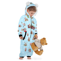 Adorable Christmas Sloths, Fleecy, Zip-Up Onesie Loungewear for Little Kids