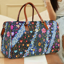 Boho Travel Bag Large Capacity Travel Bag-Large (Brown Short Patch) (1737)