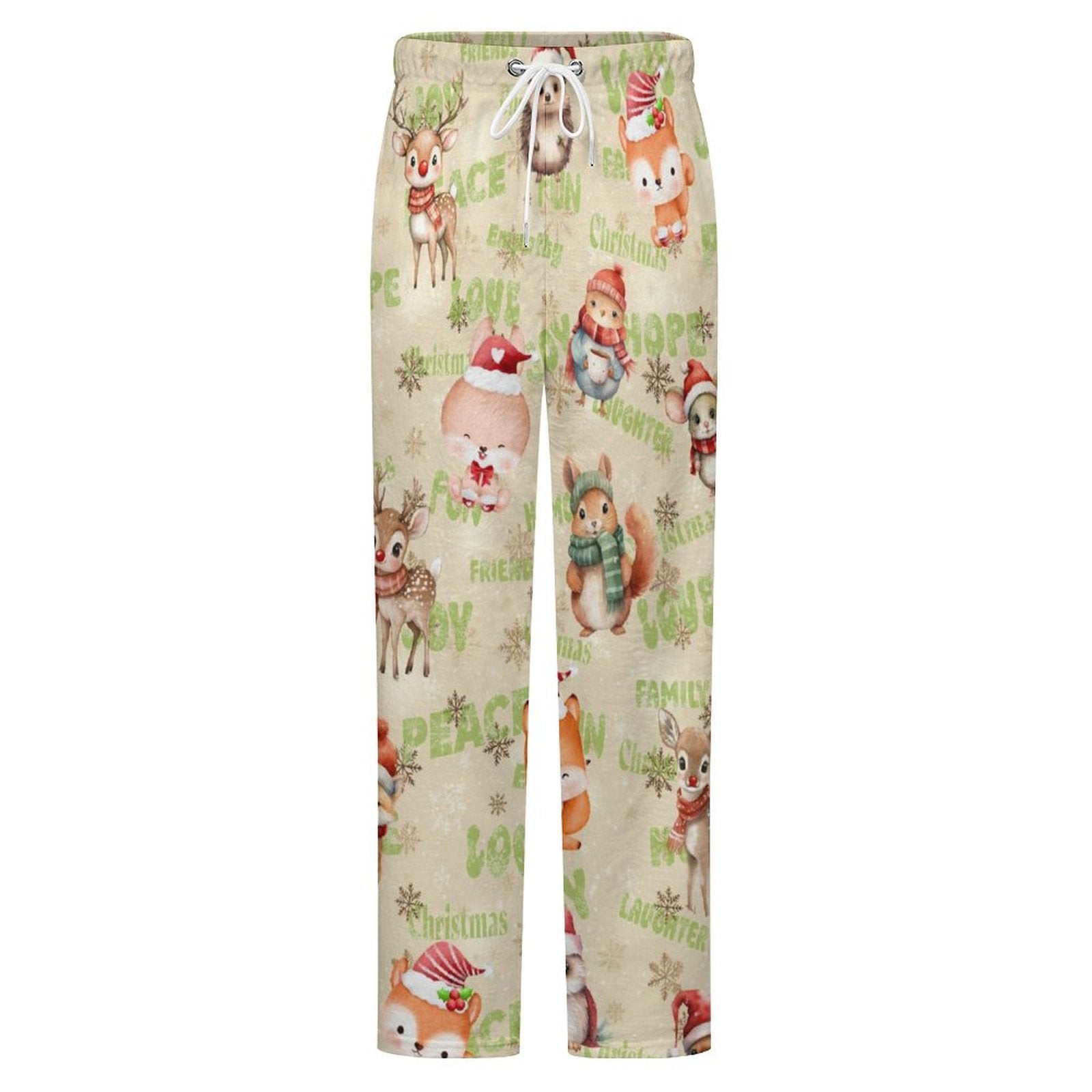 Fleecy Feel Loungewear / PJ Bottoms with Sweet Christmas Woodland Friends Design
