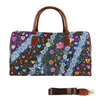 Boho Travel Bag Large Capacity Travel Bag-Large (Brown Short Patch) (1737)