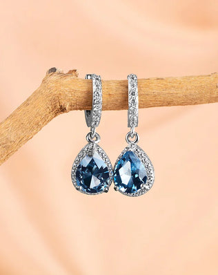 Cellacity water drop shape drop earrings 925 sterling silver earrings for charm lady with 7*9mm gemstones wedding party gift