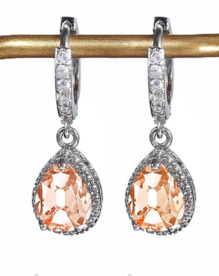 Cellacity water drop shape drop earrings 925 sterling silver earrings for charm lady with 7*9mm gemstones wedding party gift