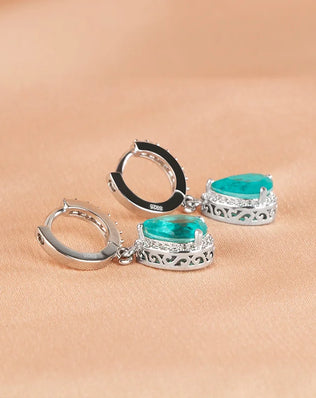 Cellacity water drop shape drop earrings 925 sterling silver earrings for charm lady with 7*9mm gemstones wedding party gift