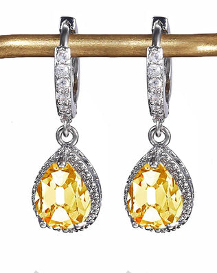 Cellacity water drop shape drop earrings 925 sterling silver earrings for charm lady with 7*9mm gemstones wedding party gift