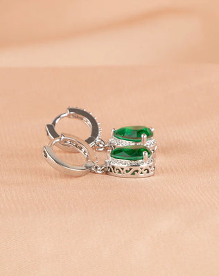 Cellacity water drop shape drop earrings 925 sterling silver earrings for charm lady with 7*9mm gemstones wedding party gift