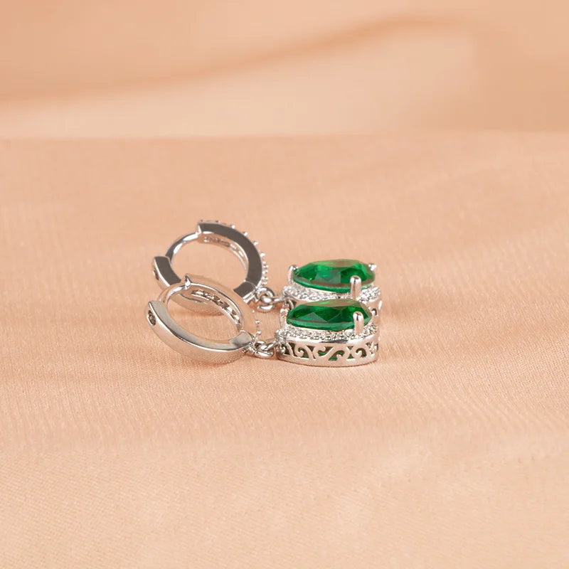 Cellacity water drop shape drop earrings 925 sterling silver earrings for charm lady with 7*9mm gemstones wedding party gift