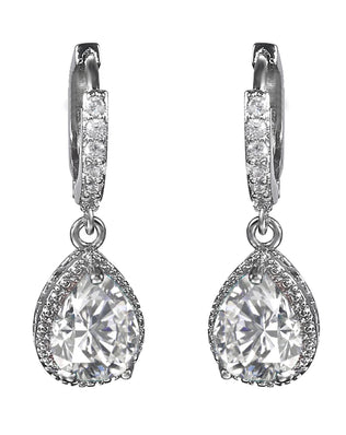 Cellacity water drop shape drop earrings 925 sterling silver earrings for charm lady with 7*9mm gemstones wedding party gift