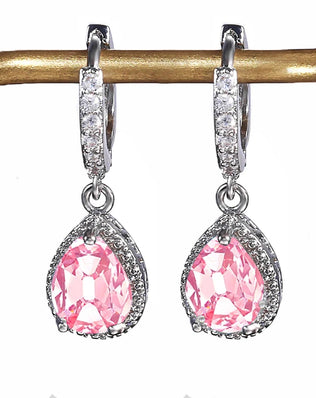 Cellacity water drop shape drop earrings 925 sterling silver earrings for charm lady with 7*9mm gemstones wedding party gift