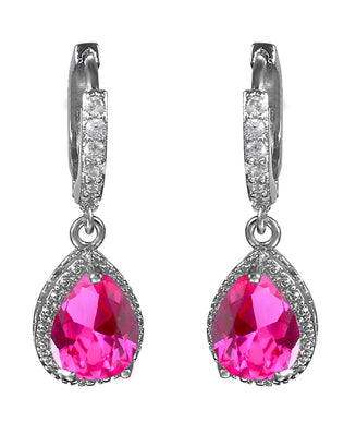 Cellacity water drop shape drop earrings 925 sterling silver earrings for charm lady with 7*9mm gemstones wedding party gift