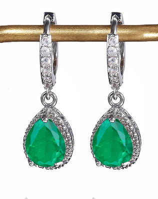 Cellacity water drop shape drop earrings 925 sterling silver earrings for charm lady with 7*9mm gemstones wedding party gift