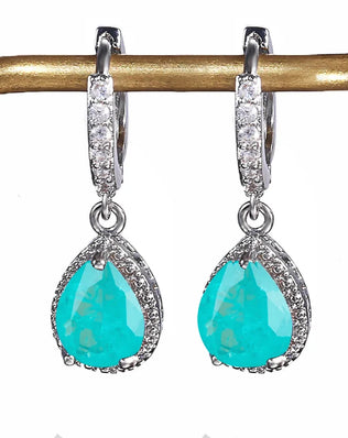 Cellacity water drop shape drop earrings 925 sterling silver earrings for charm lady with 7*9mm gemstones wedding party gift