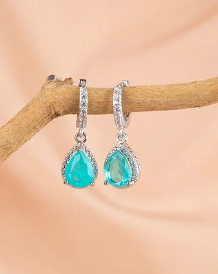 Cellacity water drop shape drop earrings 925 sterling silver earrings for charm lady with 7*9mm gemstones wedding party gift