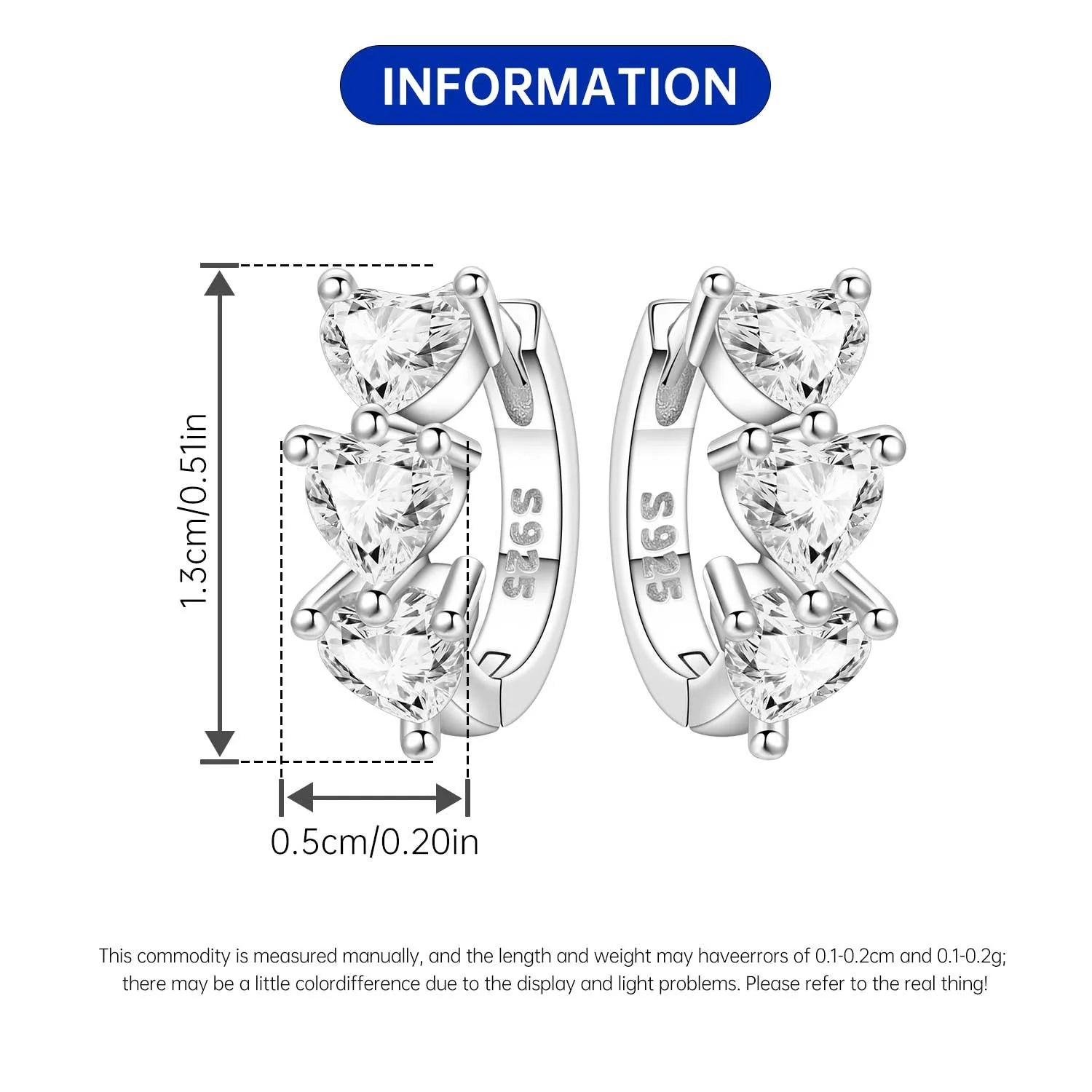 CYMYSS 2025 New 925 Sterling Silver Blue Heart Drop Earring Boutique Wedding Birthday Party Gift Jewellery Zircon Women Earrings