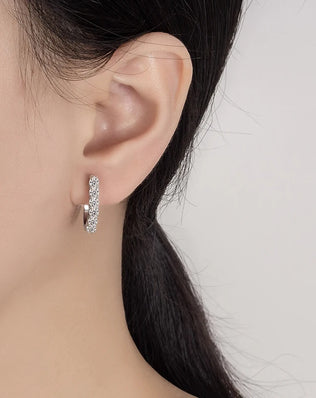 PERFANY Earrings: Sterling Silver and Moissanite Diamonds with a combined 1.2CT