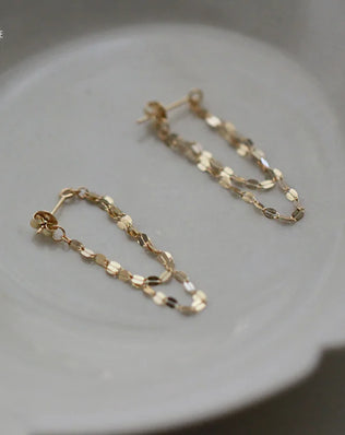 925 Sterling Silver Blade Chain Drop Earrings for Women Sweet Geometry Sweet Tassel Earring Summer Romance Jewelry Hot Sale