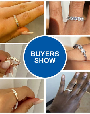 925 Sterling Silver, Gold Plated Ring, Adorned with 5 x 0.2ct Moissanite Diamonds