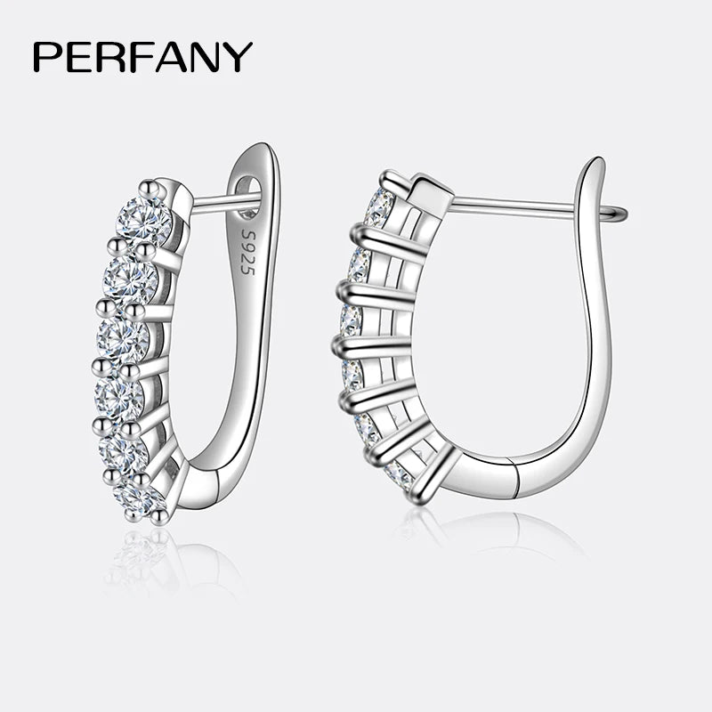 PERFANY Earrings: Sterling Silver and Moissanite Diamonds with a combined 1.2CT