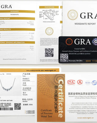 Stunning 925 Sterling Sliver Necklace, Plated With 18k White Gold, and set with 7 Sparkling Moissanite Diamonds totalling 1.7ct