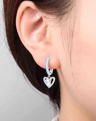 CYMYSS 2025 New 925 Sterling Silver Blue Heart Drop Earring Boutique Wedding Birthday Party Gift Jewellery Zircon Women Earrings