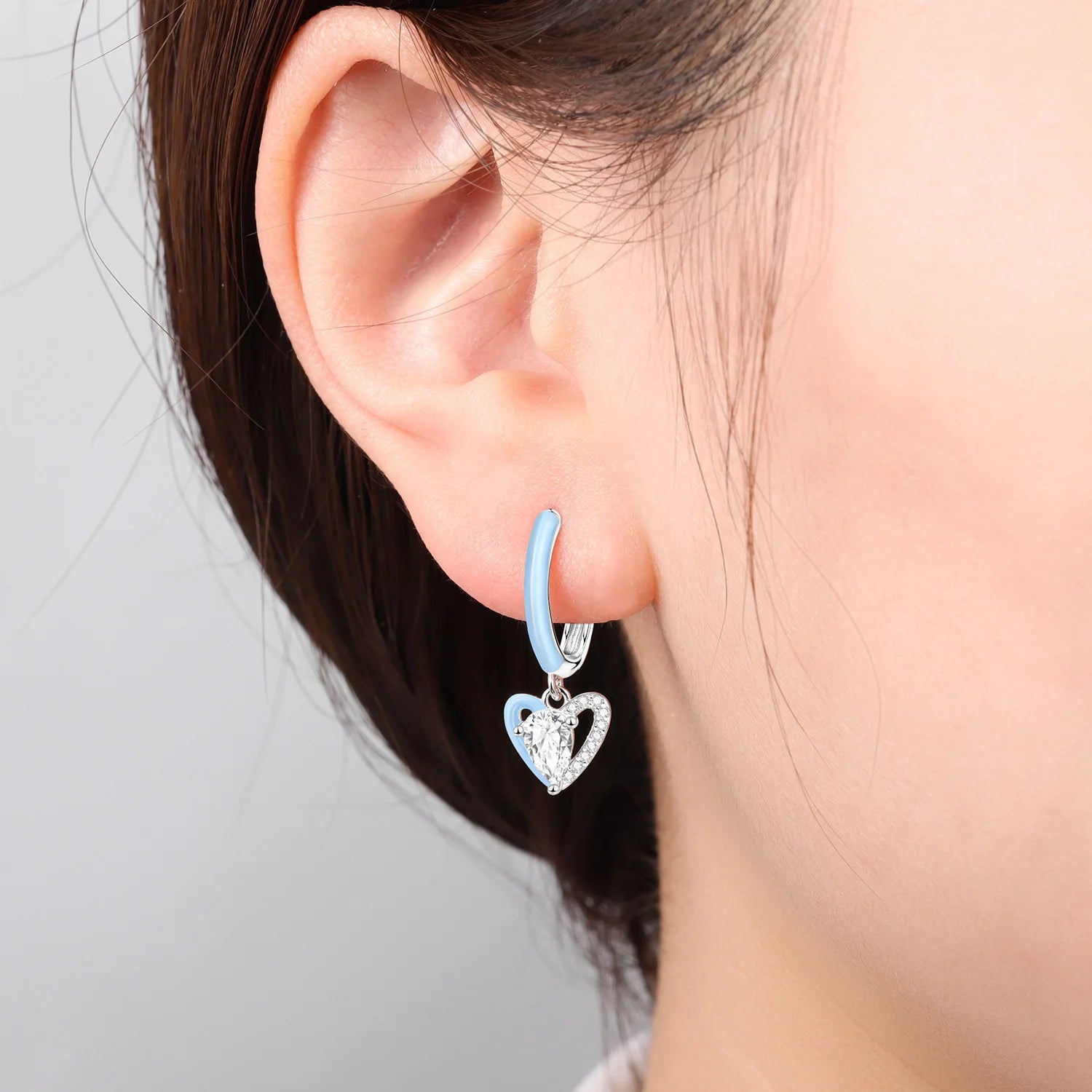 CYMYSS 2025 New 925 Sterling Silver Blue Heart Drop Earring Boutique Wedding Birthday Party Gift Jewellery Zircon Women Earrings