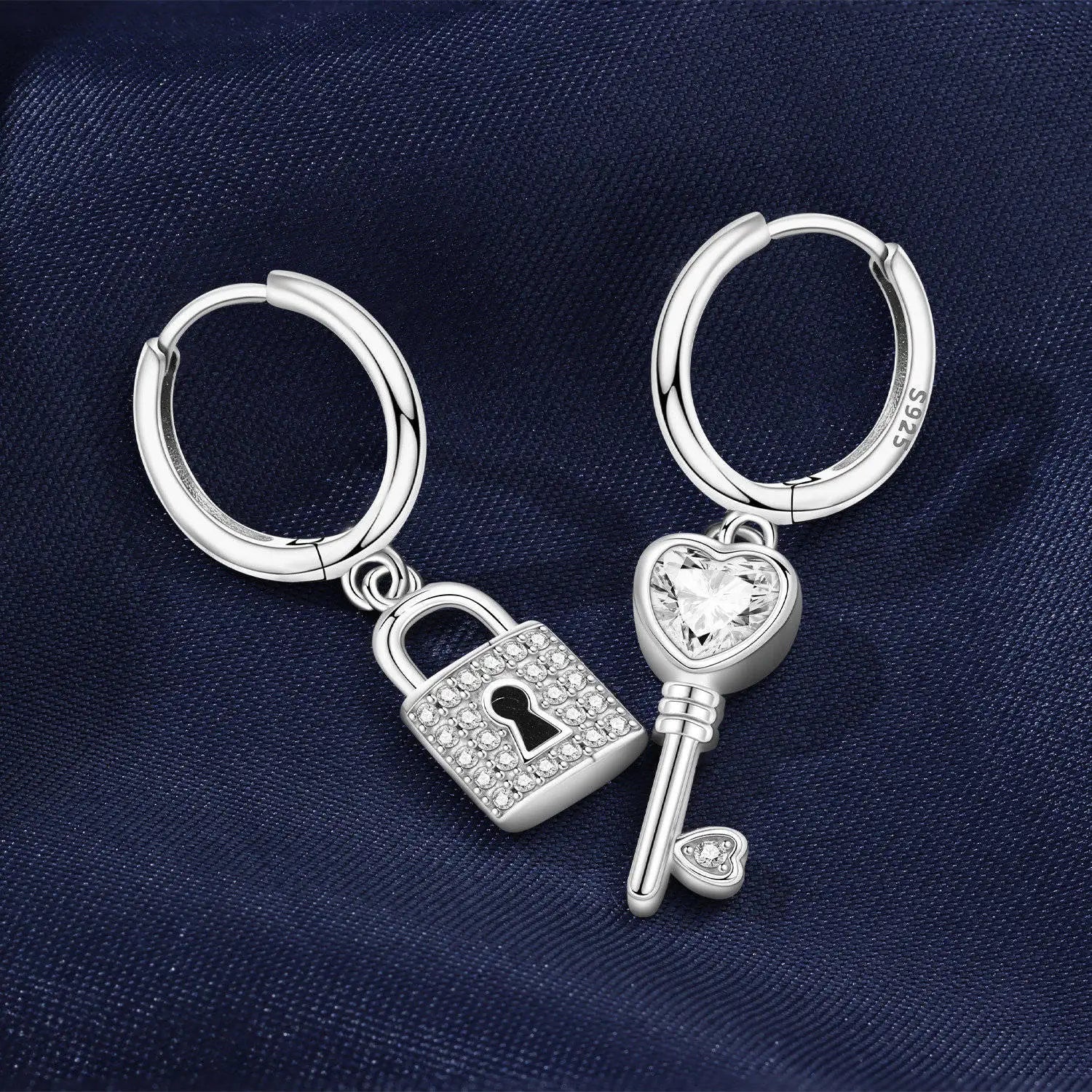 CYMYSS 2025 New 925 Sterling Silver Blue Heart Drop Earring Boutique Wedding Birthday Party Gift Jewellery Zircon Women Earrings