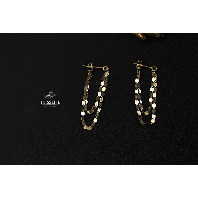 925 Sterling Silver Blade Chain Drop Earrings for Women Sweet Geometry Sweet Tassel Earring Summer Romance Jewelry Hot Sale