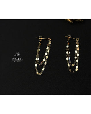 925 Sterling Silver Blade Chain Drop Earrings for Women Sweet Geometry Sweet Tassel Earring Summer Romance Jewelry Hot Sale