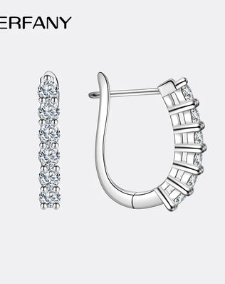 PERFANY Earrings: Sterling Silver and Moissanite Diamonds with a combined 1.2CT