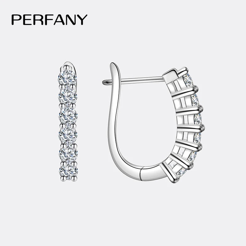 PERFANY Earrings: Sterling Silver and Moissanite Diamonds with a combined 1.2CT