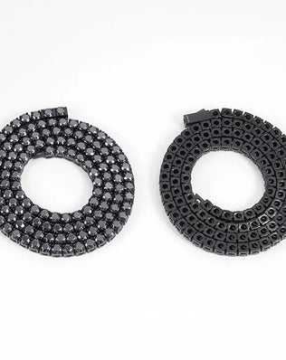 TFGLBU 4/5mm Full Black Moissanite Tennis Chain Necklace / Bracelet