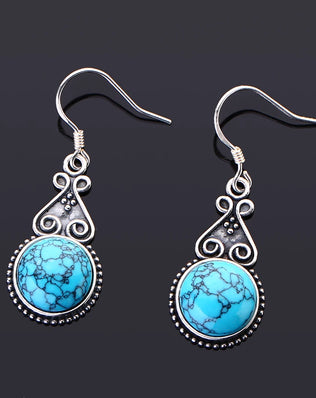 S925 Silver Drop Earring 10MM Labradorite Multicolor Pendant Earrings Engagement Wedding Women Fine Jewelry