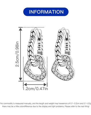 CYMYSS 2025 New 925 Sterling Silver Blue Heart Drop Earring Boutique Wedding Birthday Party Gift Jewellery Zircon Women Earrings