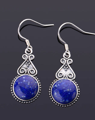 S925 Silver Drop Earring 10MM Labradorite Multicolor Pendant Earrings Engagement Wedding Women Fine Jewelry