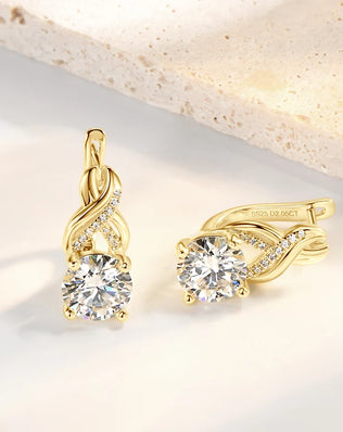 Luxury Moissanite Diamond Jewellery Set, 925 Sterling Silver Infinity Pendant Necklace & Drop Earrings