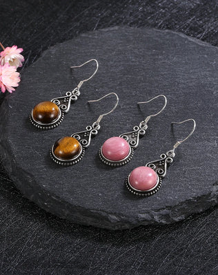 S925 Silver Drop Earring 10MM Labradorite Multicolor Pendant Earrings Engagement Wedding Women Fine Jewelry