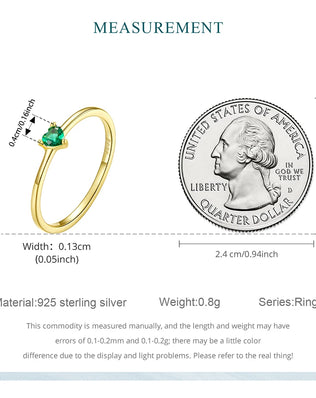 BAMOER Solid 925 Sterling Silver Mini Heart Ring, Gold Plated, With Pavé CZ, 2 Styles