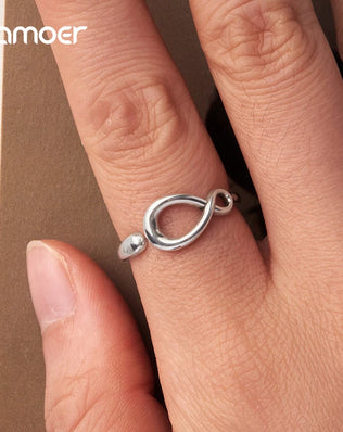 BAMOER 925 Sterling Silver Open Ring With Symbol Of Infinity in 2 Different Styles