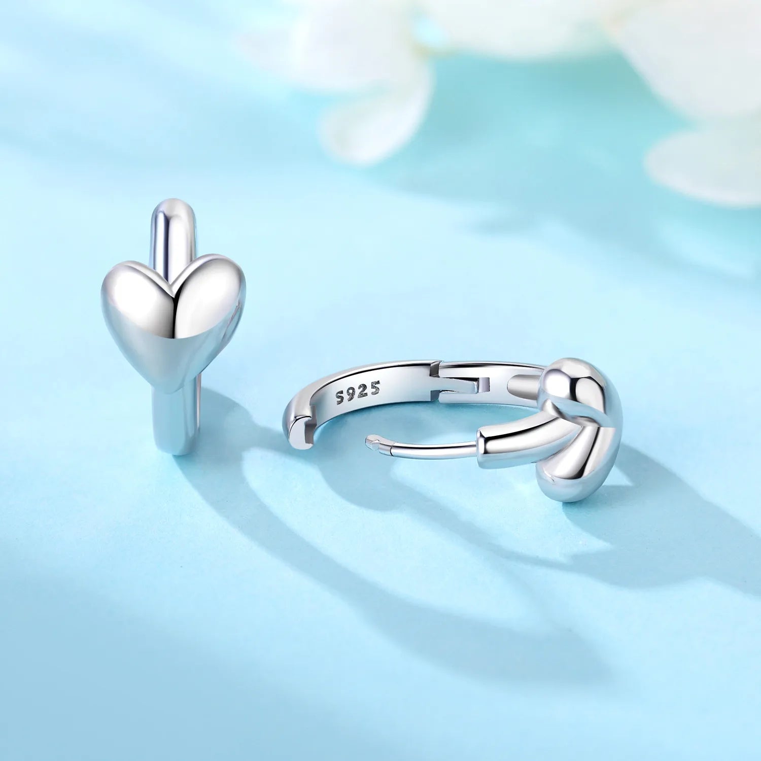 CYMYSS 2025 New 925 Sterling Silver Blue Heart Drop Earring Boutique Wedding Birthday Party Gift Jewellery Zircon Women Earrings