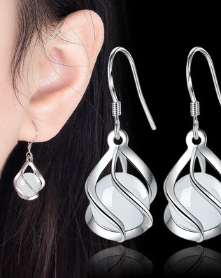 Hot 925 Sterling silver Beautiful drop earrings for women luxury fashion party wedding engagement jewelry Christmas gifts