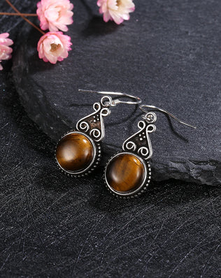 S925 Silver Drop Earring 10MM Labradorite Multicolor Pendant Earrings Engagement Wedding Women Fine Jewelry