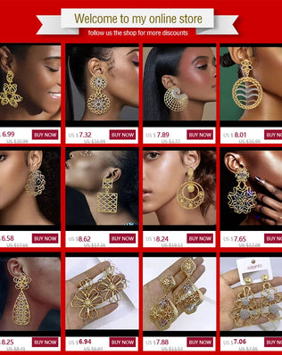 Big Drop Earrings For Women Plant Leaf Shape Dubai Fashion Jewelry Wedding Party Gift Trending