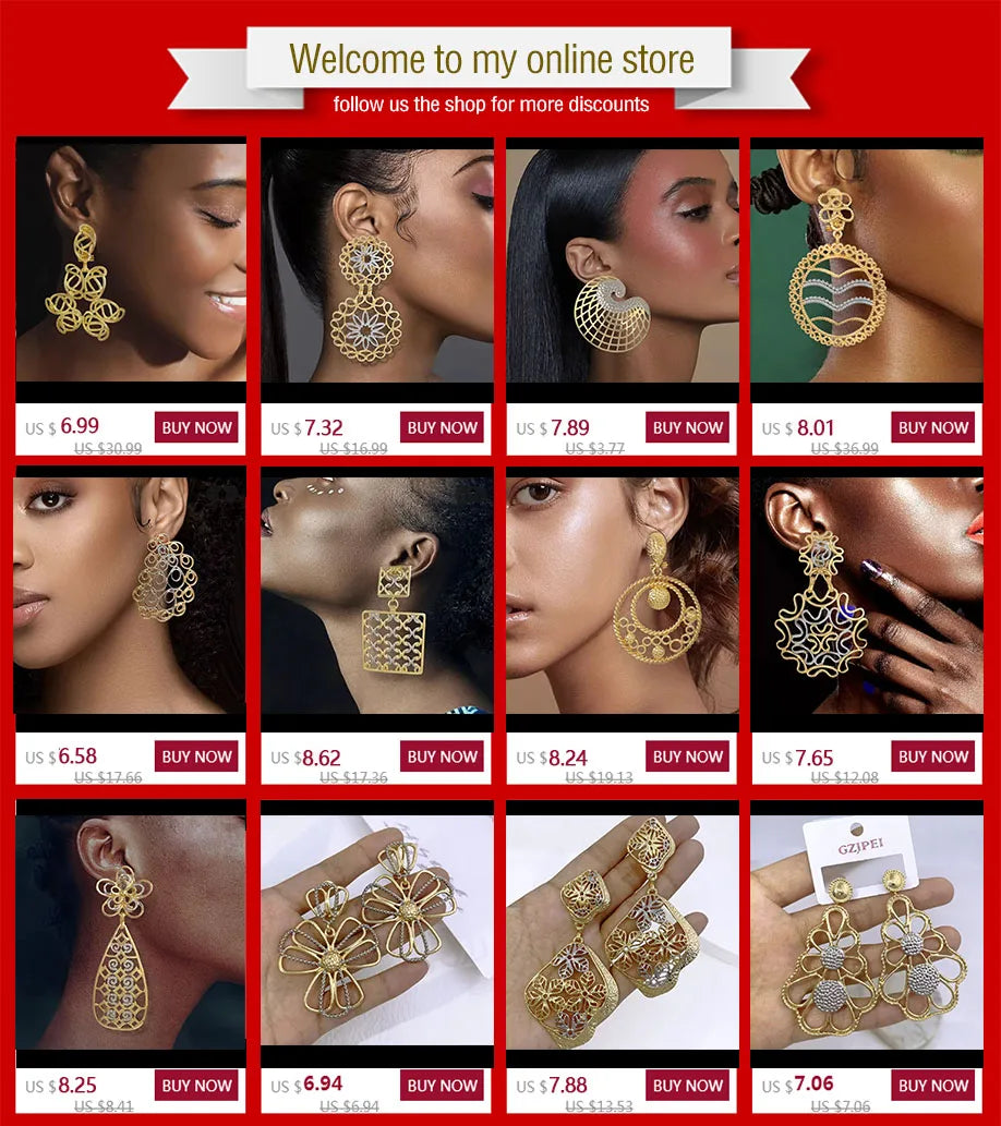 Big Drop Earrings For Women Plant Leaf Shape Dubai Fashion Jewelry Wedding Party Gift Trending