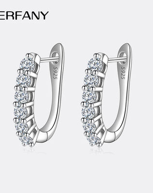 PERFANY Earrings: Sterling Silver and Moissanite Diamonds with a combined 1.2CT