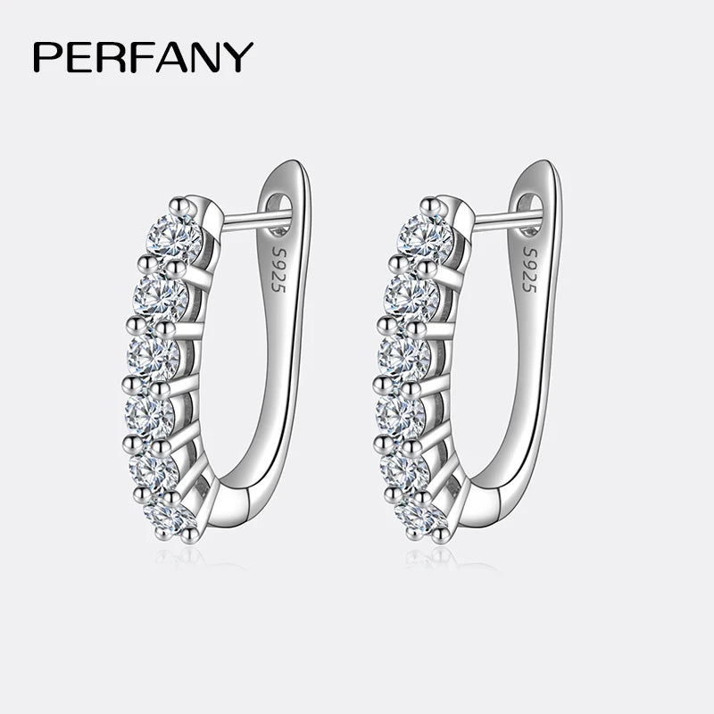 PERFANY Earrings: Sterling Silver and Moissanite Diamonds with a combined 1.2CT