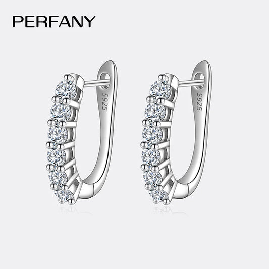 PERFANY Earrings: Sterling Silver and Moissanite Diamonds with a combined 1.2CT