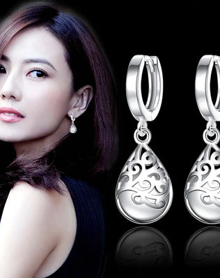 Delicate, Opal Stone Drop Earrings in 925 Sterling Silver