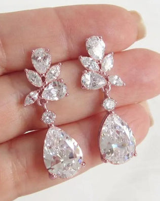 Sparkling 925 Sterling Silver CZ Drop Earrings With Plenty of Bling Appeal!