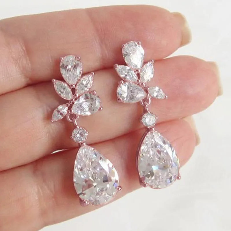 Sparkling 925 Sterling Silver CZ Drop Earrings With Plenty of Bling Appeal!